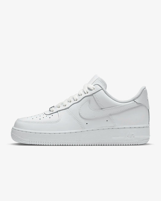 A pair of white Nike Air Force 1 '07 